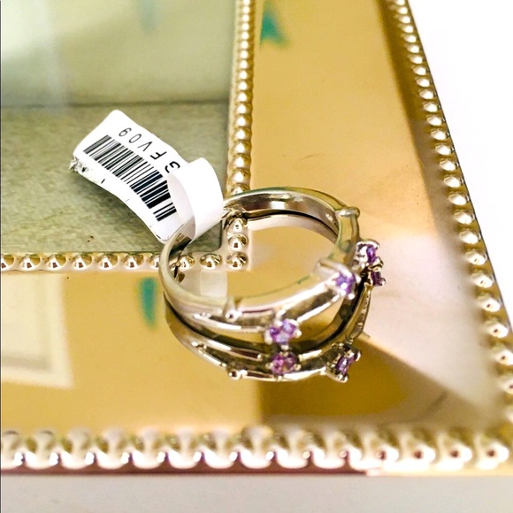 Amethyst Trio Ring Size 9 - Picture 4 of 7